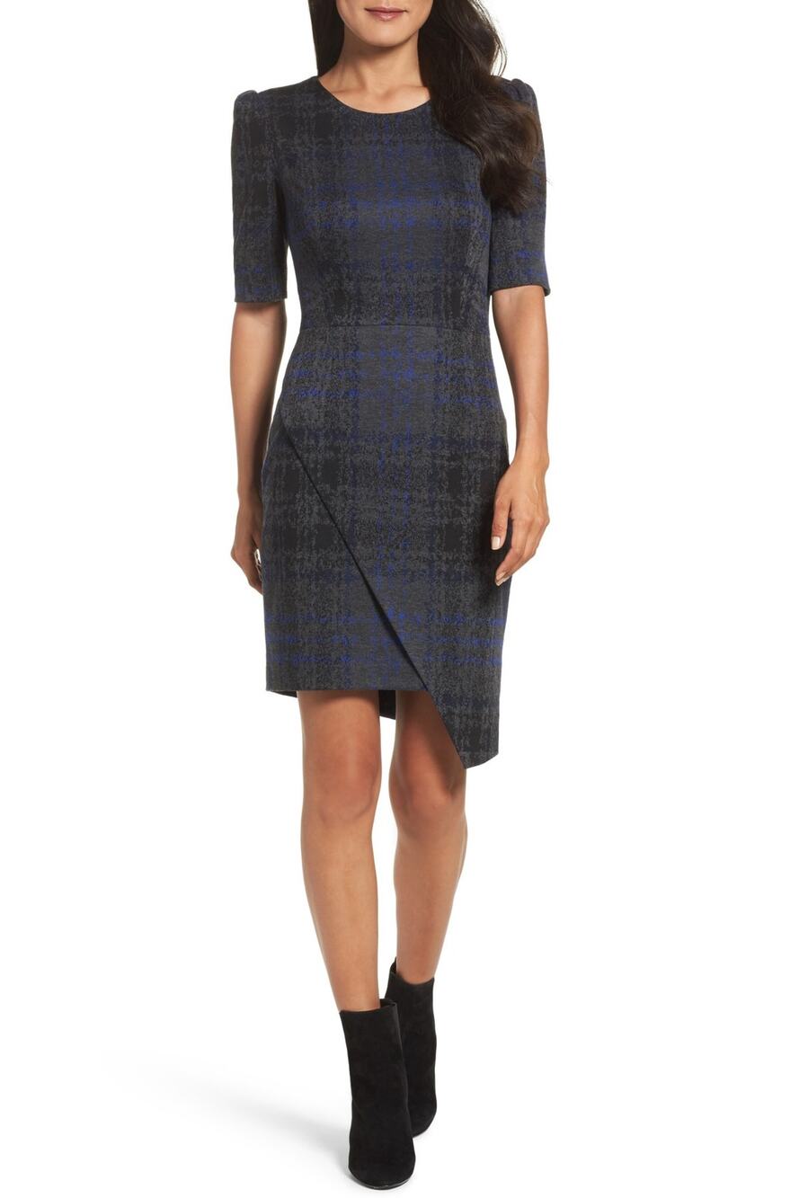 Betsey Johnson Asymmetrical Jumbo Plaid Dress Size 0